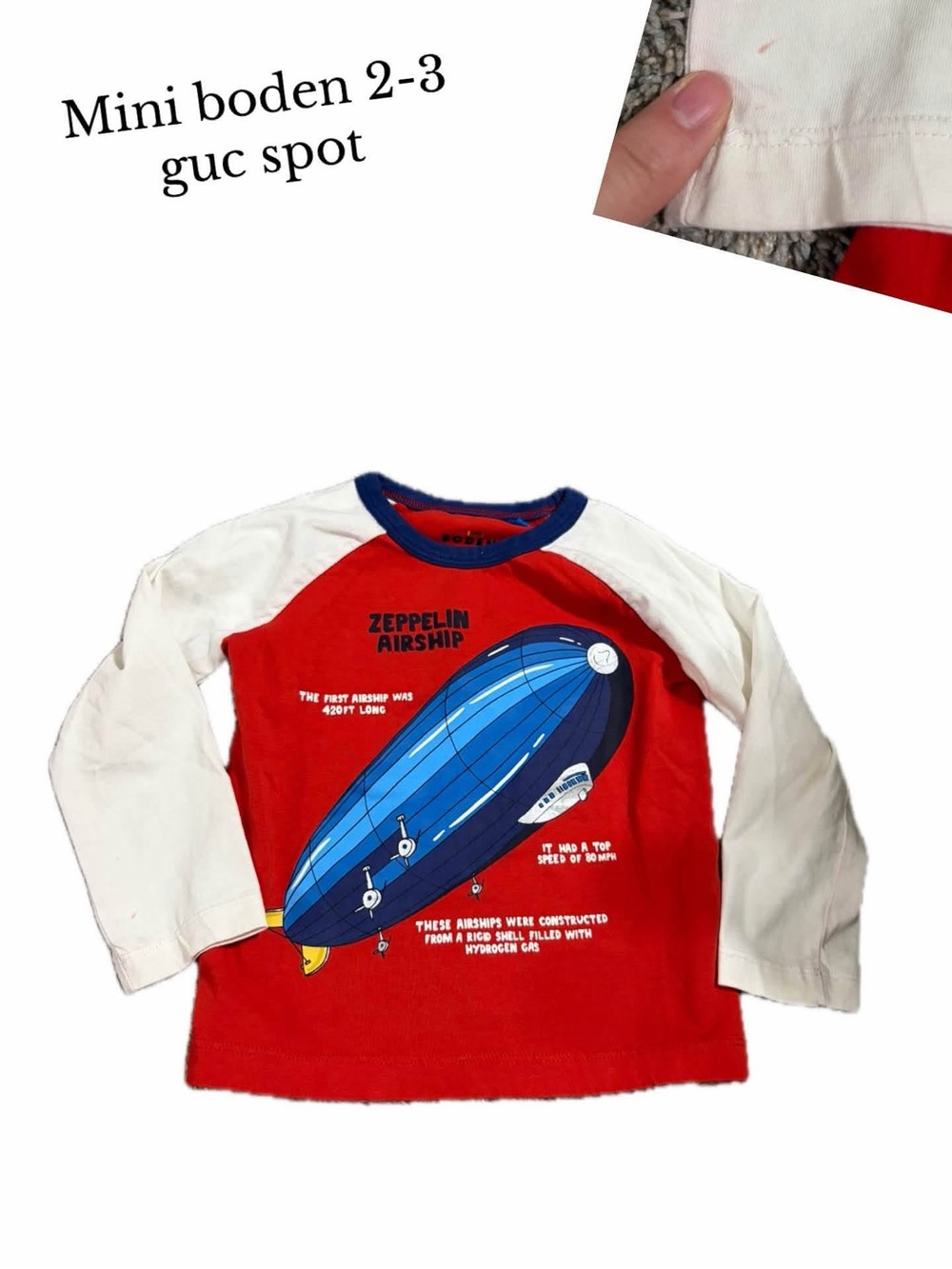 Mini boden 2-3 airship shirt